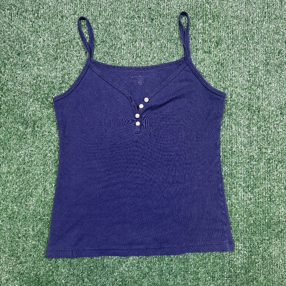 Brandy Melville Women's Shirt Size S Blue Cropped Sleeveless Babydoll Pullover